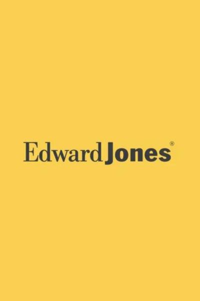 Edward Jones' logo with a yellow background.